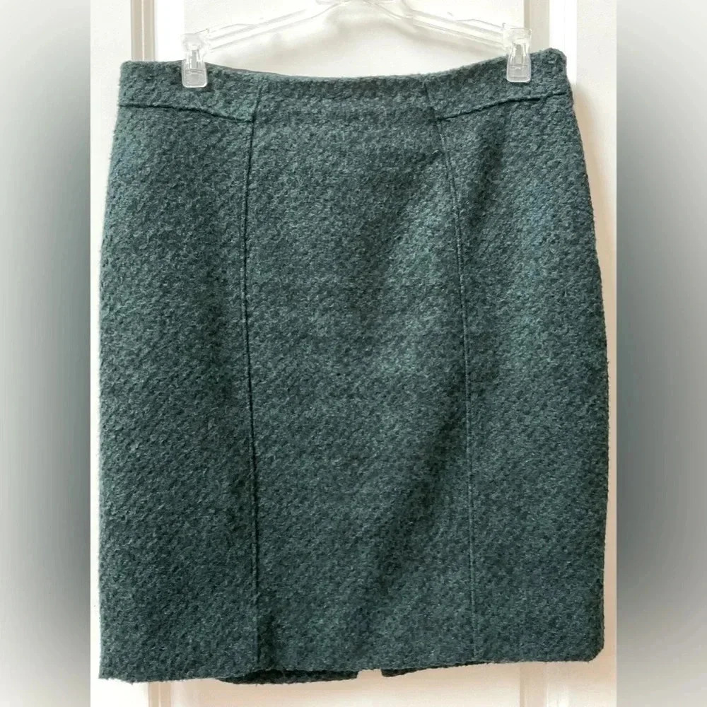 Banana Republic Marled Green Wool Skirt